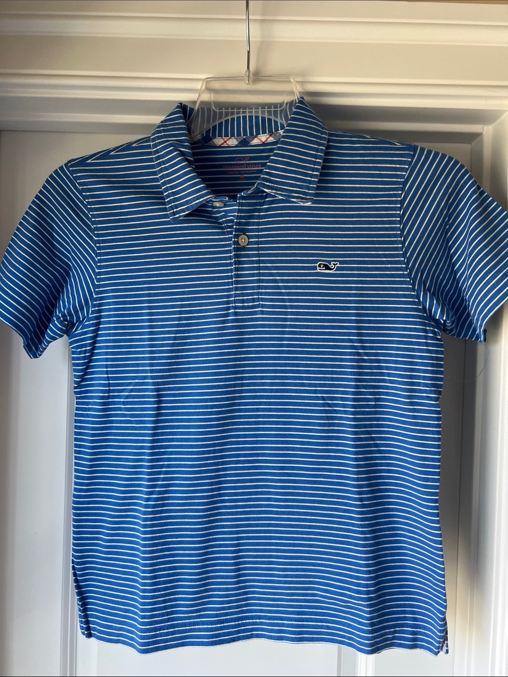 Vineyard Vines Blue and White Striped Polo Shirt